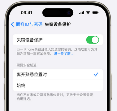 嘉定苹果手机维修分享iOS17'失窃设备保护'功能是什么？ 