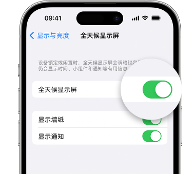 嘉定苹果15预约维修分享iPhone15如何设置全天候显示屏幕可见 
